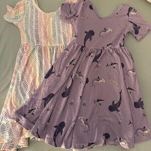 Kytebaby 2T Taro Sharks and Herringbone Twirl Dresses